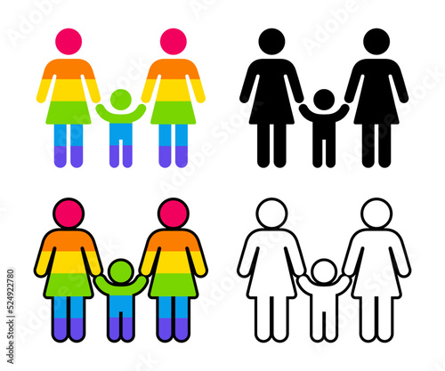 Two moms with child icon