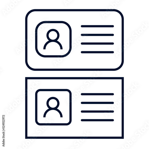 Identification card outline icon. Identification card logo Vector illustration