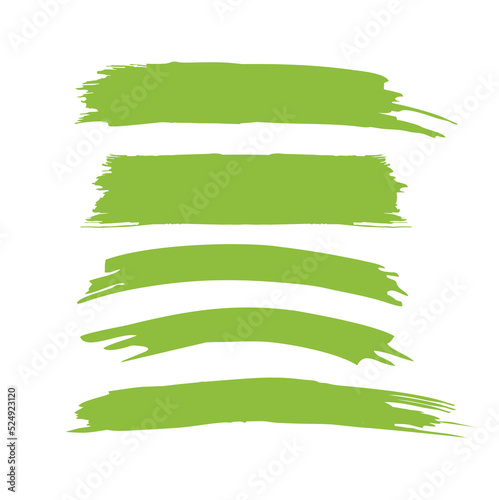 green stroke of the paint brush isolated on white