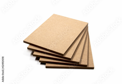 Five mdf boards arranged one above the other in the shape of a fan with the top facing the viewer.
