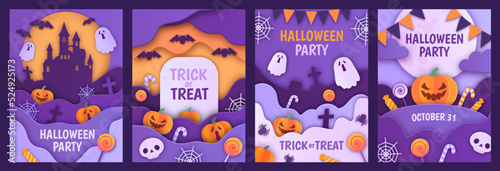 Fotografiet Halloween papercut poster