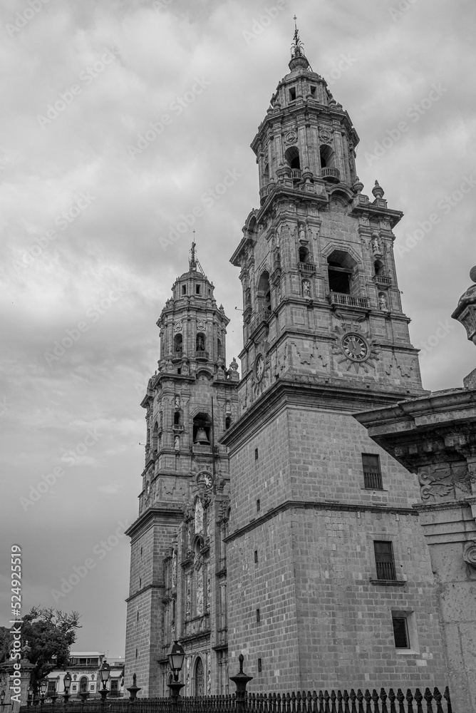 Architecture and churchs in the city of Morelia, Michoacan. Mexico