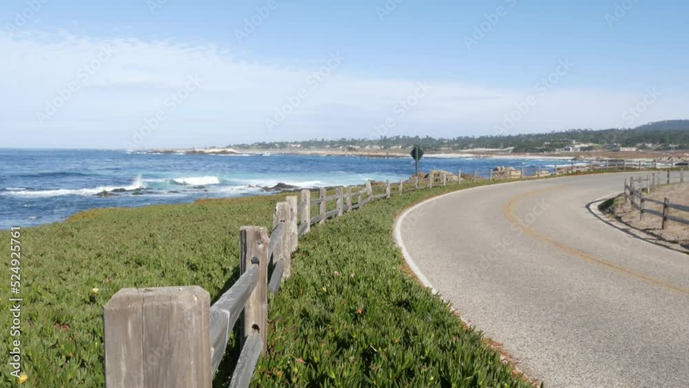 17mile drive scenic road, Monterey, California USA. Trip along ocean