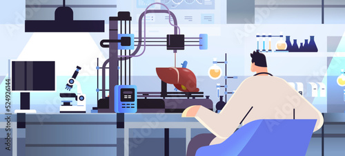 researcher prints liver model on 3d bio printer medical printing of human transplantation organ biological engineering