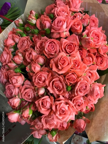 bouquet of pink roses in 