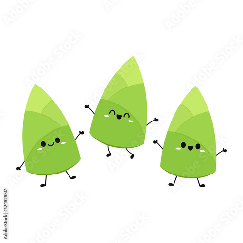 Bamboo shoots cartoon vector. Bamboo shoots on white background. Bamboo shoots mascot.