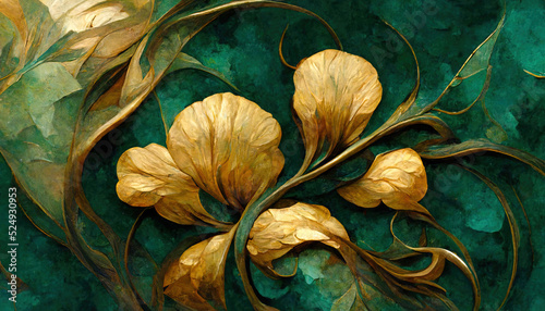 Fotografia, Obraz Elegant floral background in Art Nouveau style