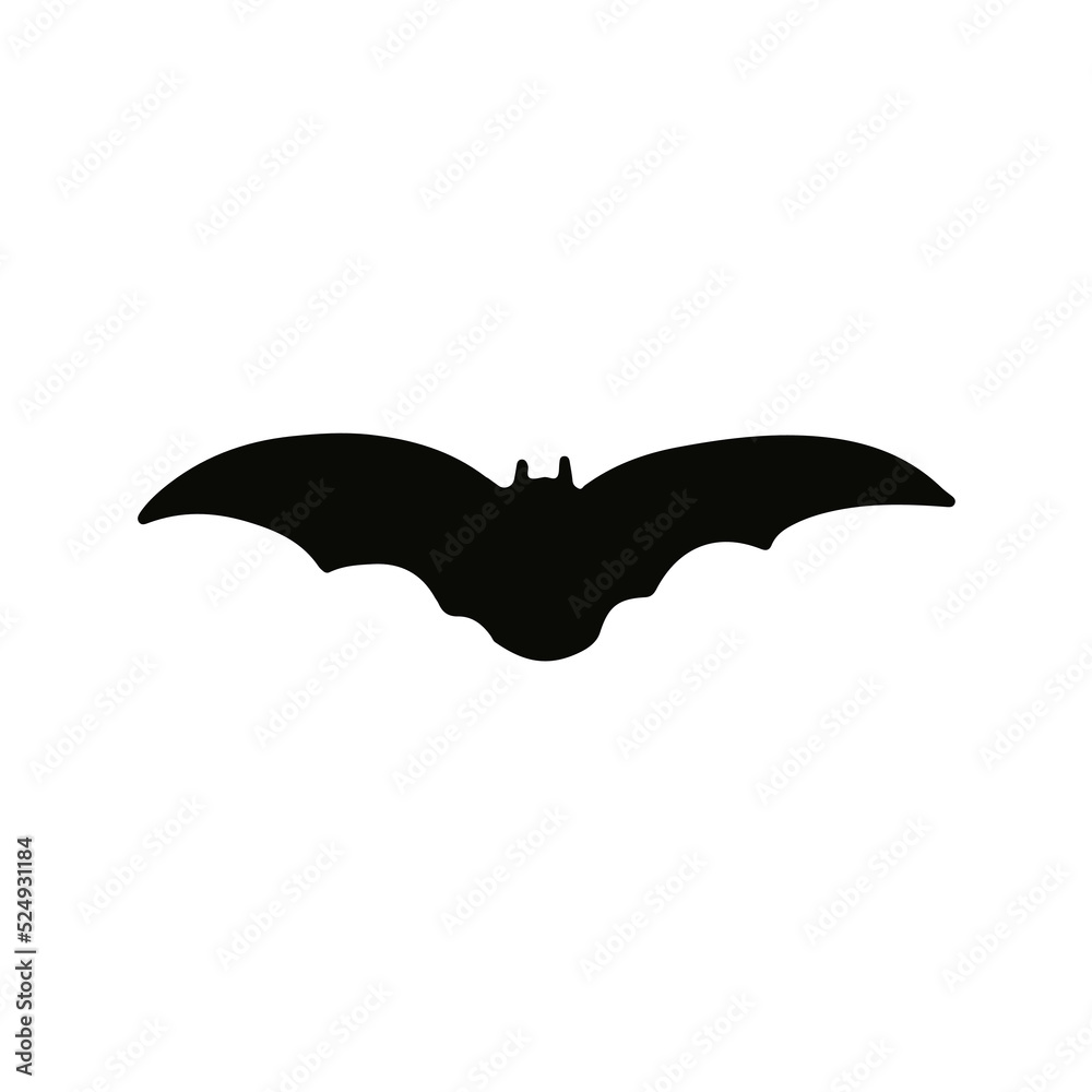 Vector black bat silhouette isolated