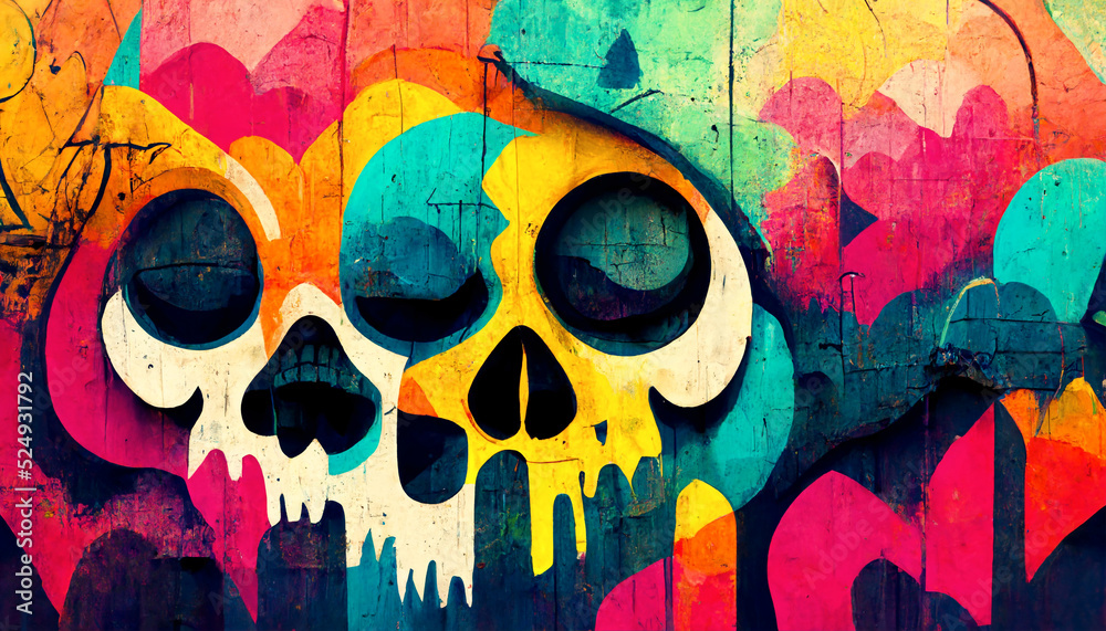 graffiti wallpaper skull