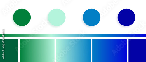 Vibrant complimentary color palette with gradient for web, fashion, art, illustration, etc