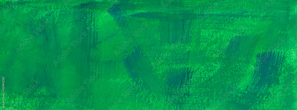 Green abstract background gouache painting. Horizontal banner for design. Bright blue-green background. Modern futuristic drawing. Abstraction for booklets postcards websites business card covers Green abstract background gouache painting. Horizontal banner for design. Bright blue-green background. Modern futuristic drawing. Abstraction for booklets postcards websites business card covers