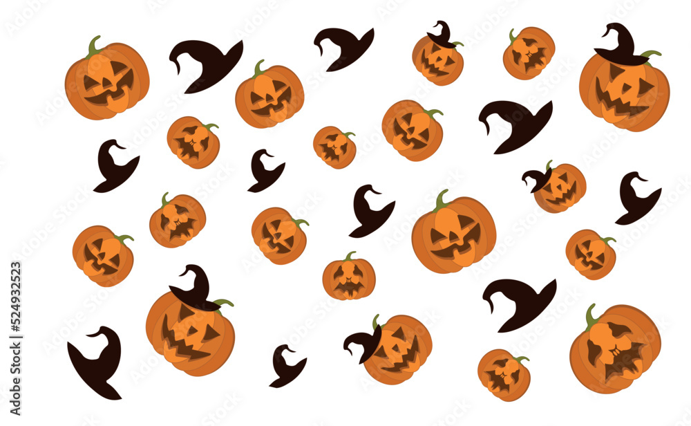 Vector Halloween seamless background with jack-o-lanterns pumpkins Vector Halloween seamless background with jack-o-lanterns pumpkins