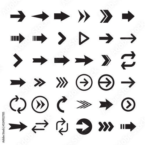 Arrows icon collections. Set of arrow vectors. Arrowheads shapes.