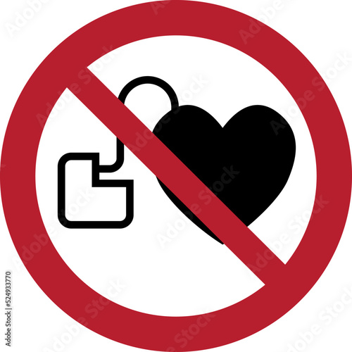 ISO 7010 P007 – No access for people with active implanted cardiac devices