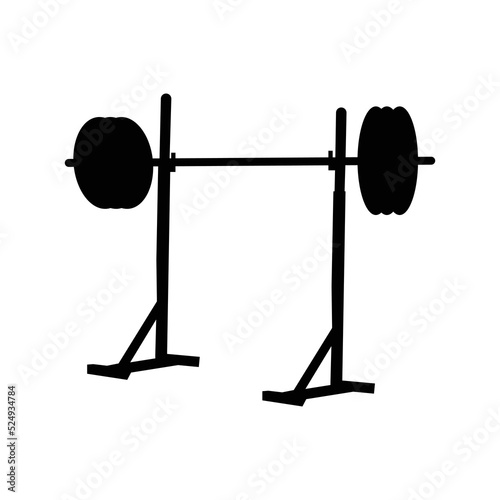 Building muscle gym machine icon | Black Vector illustration |