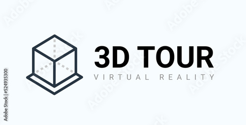 3d tour virtual icon ar camera platform vector game. 360 vr 3d tour icon.
