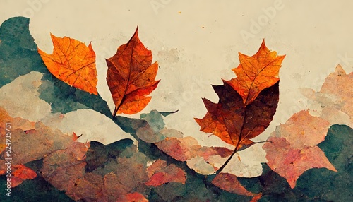 Autumn leaf pattern of fallen leaves. Background illustration.