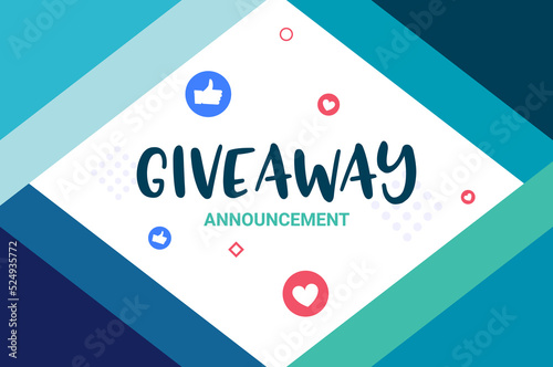 Giveaway background announcement event social media banner free gift. Enter to win give away contest design.