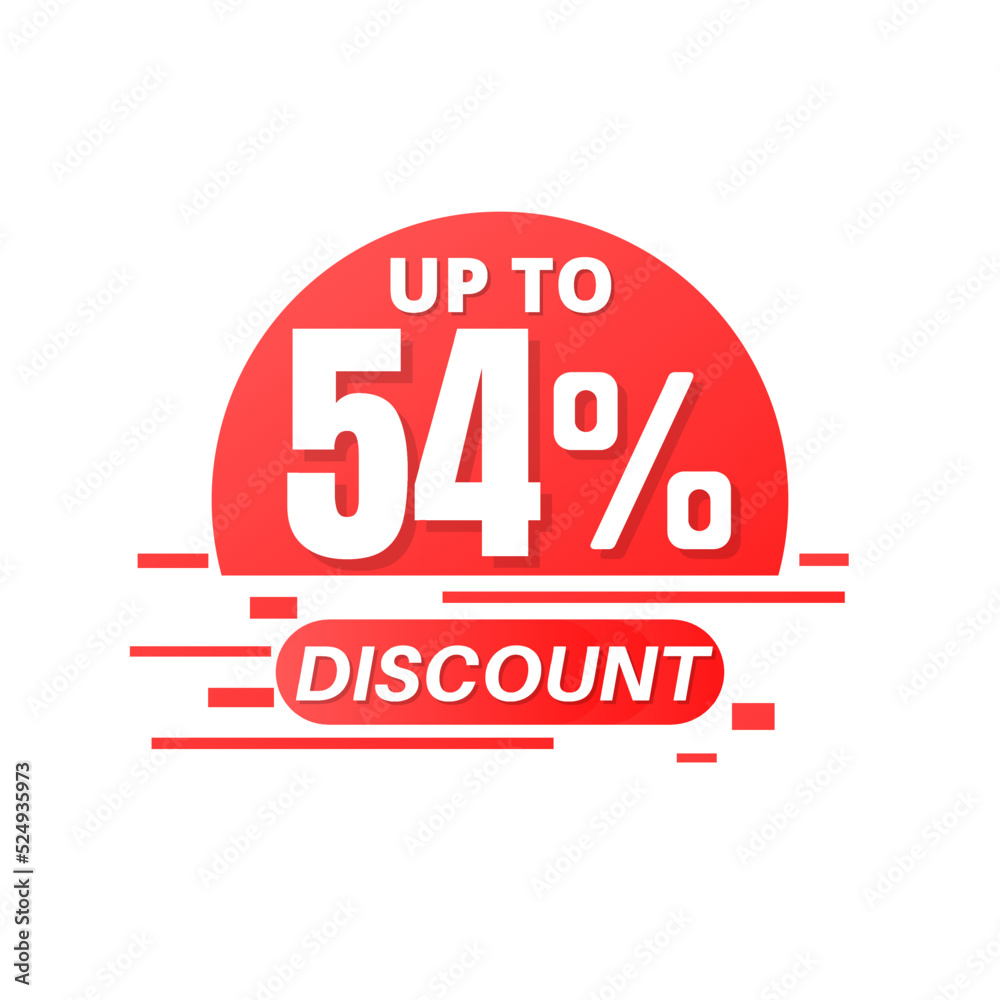 54% percent off sale. Price sign. Special offer symbol. badge tag vector illustration. Perfect design for store and sale banners up to Fifty-four 54% percent off sale. Price sign. Special offer symbol. badge tag vector illustration. Perfect design for store and sale banners up to Fifty-four
