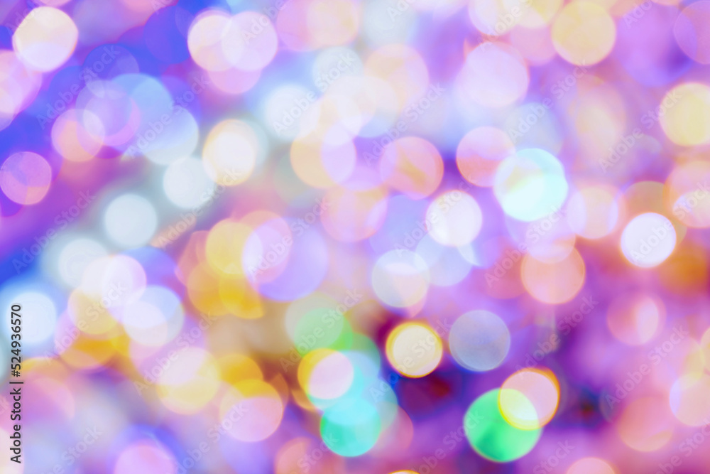 festive colorful background with bright defocused lights, for postcard design or printing