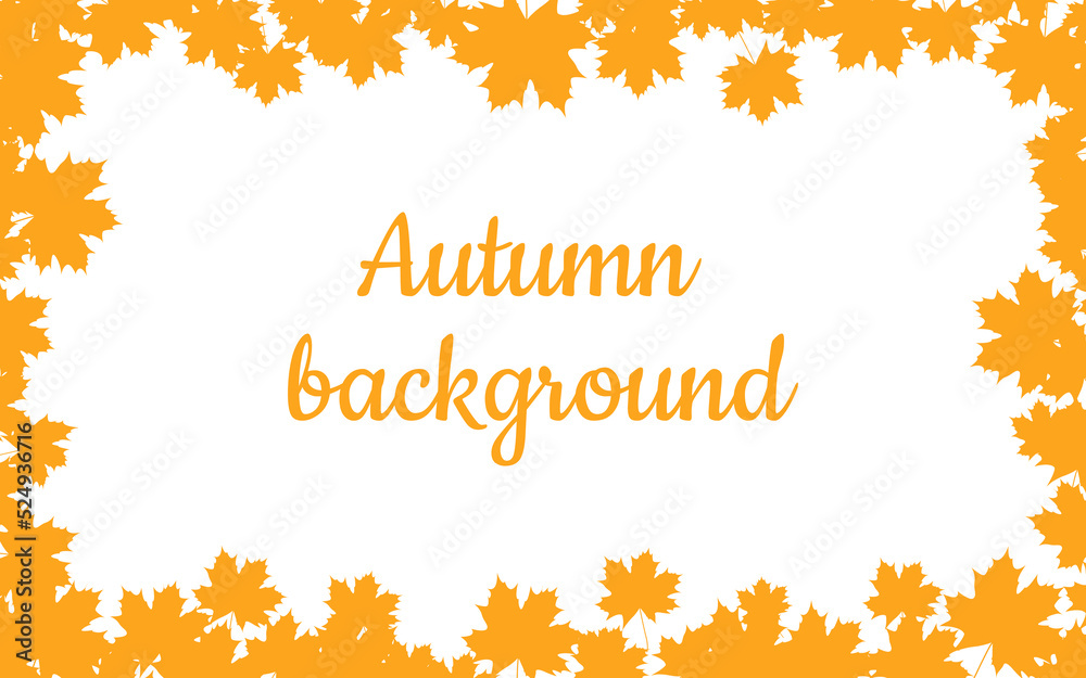 Autumn background with orange maple leaves