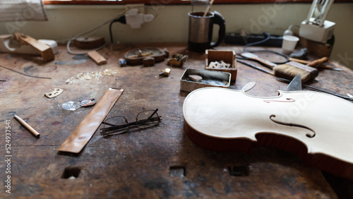 Obraz na plátně stringed instrument luthier workshop in Cremona Italy