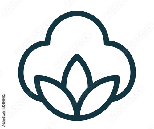 Natural product material. Cotton fabric symbol.