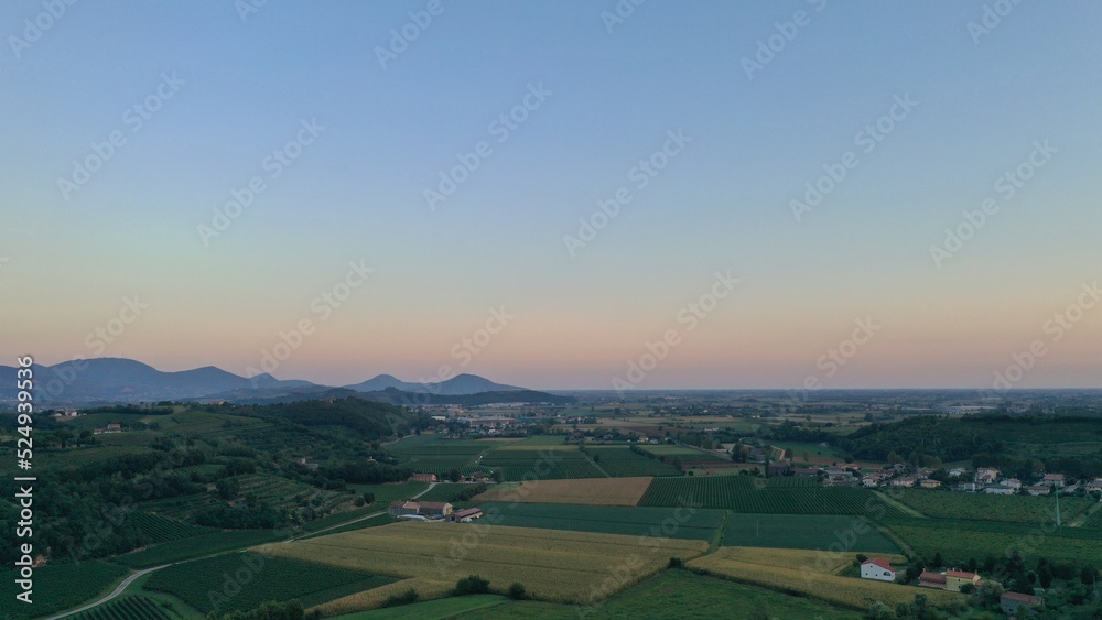 aerial photo sunset with mountain  drone 2