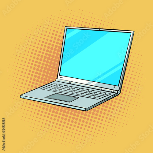 Pop art laptop laptop. Electronic device carrying a computer