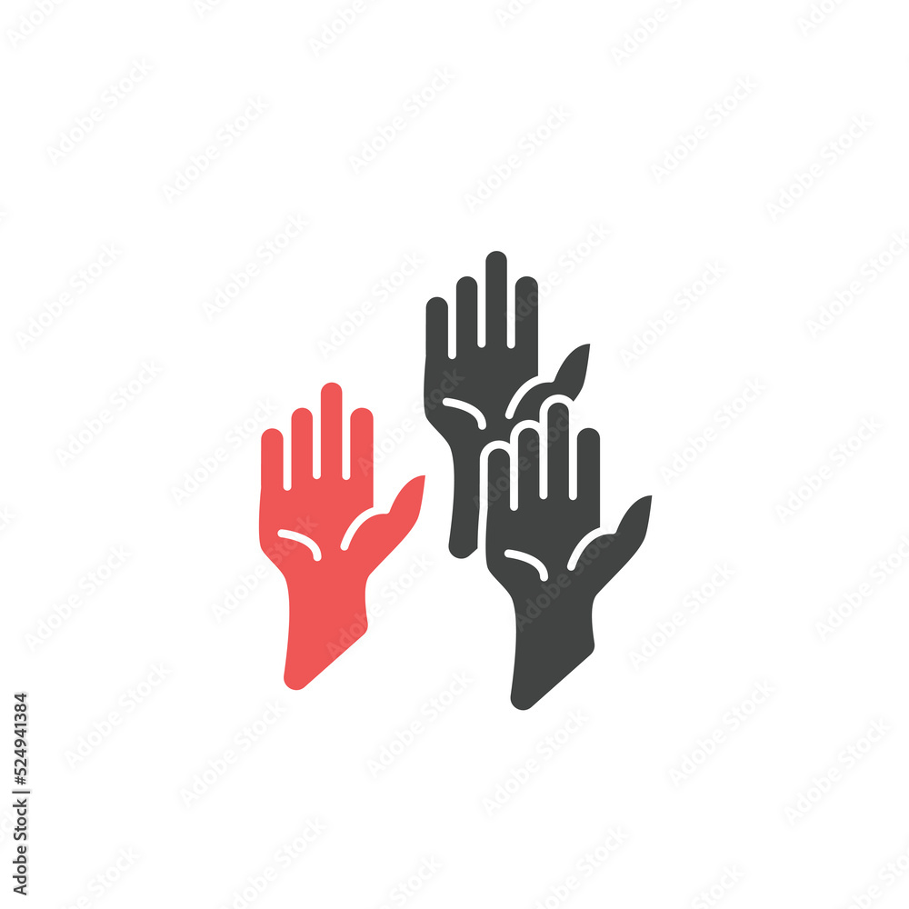 Human Hands Raising Up icons symbol vector elements for infographic web Human Hands Raising Up icons symbol vector elements for infographic web