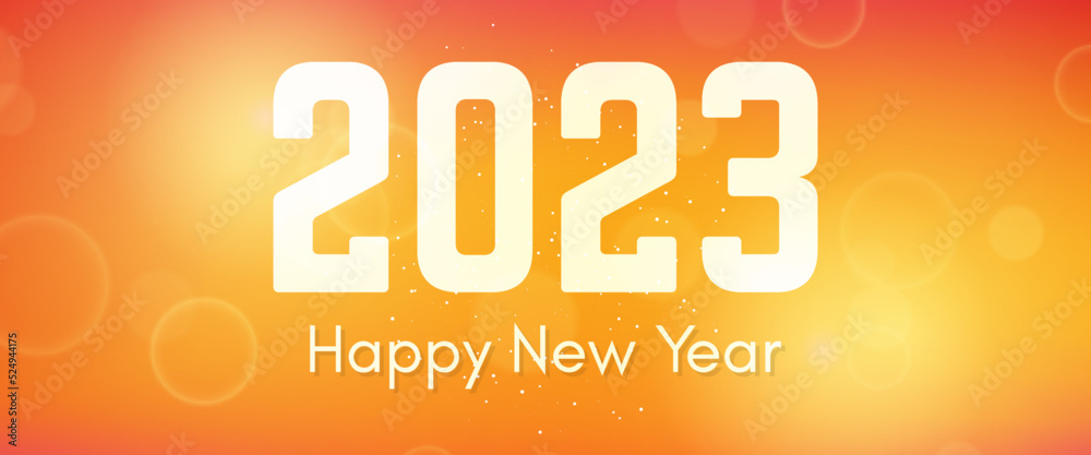Fototapeta premium Happy new year 2023 incription on blurred background