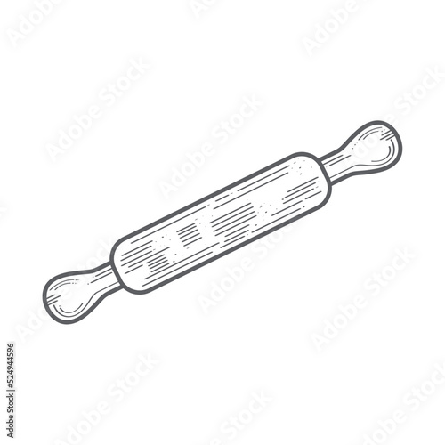 wooden roll utensil sketch