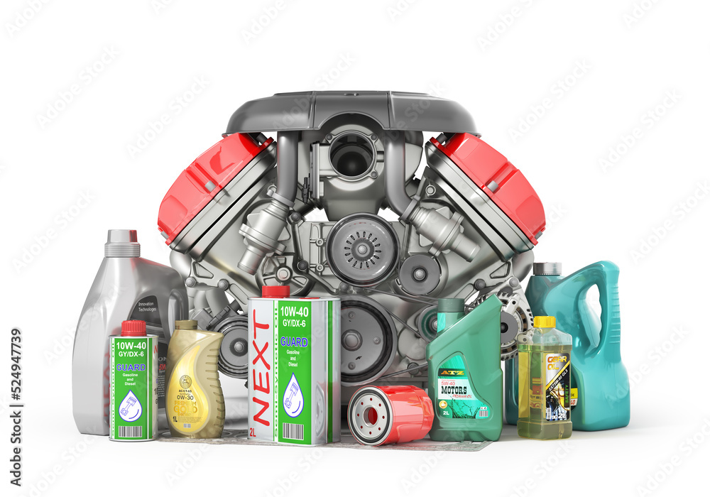 Car engine isolated on a white background. 3d illustration Car engine isolated on a white background. 3d illustration