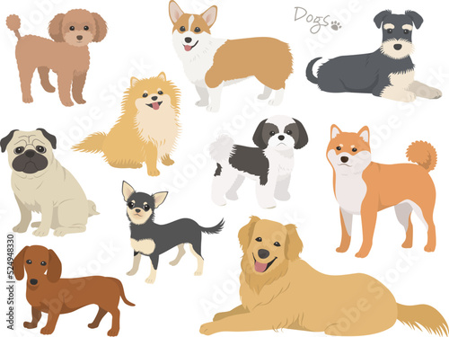 犬の犬種セット1_ベクターイラスト