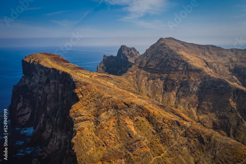 The peninsula St. Lawrence or Ponta de Sao Lourenco in the north-east of Madeira  viewpoint Miradouro da Ponta do Rosto  Portugal. October 2021