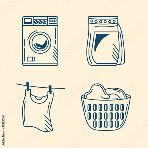 four laundry service icons