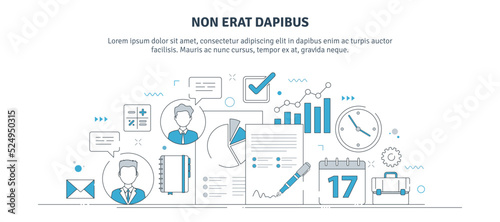 Business finance, agreement and partnership banner template with thin line icons for websites. Business, finance and investment icons.