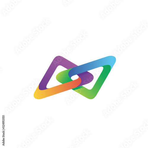 Linked triangle gradient logo design