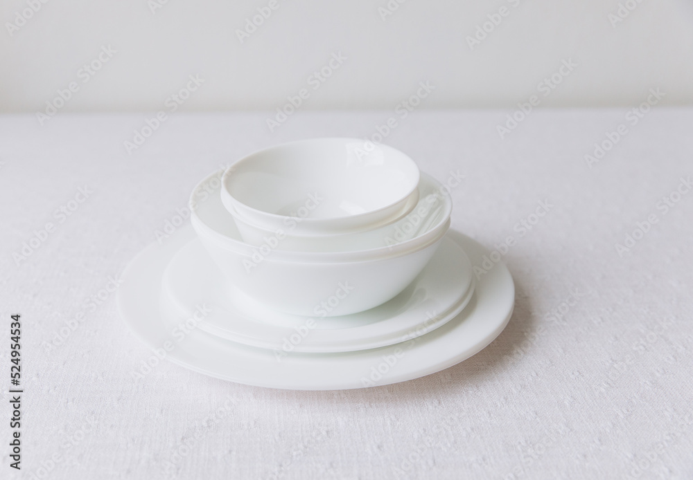 Thanksgiving set. Table setting, white plates, mockup. Thanksgiving set. Table setting, white plates, mockup.