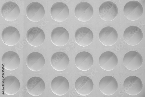white circle pattern abstract on white wall background