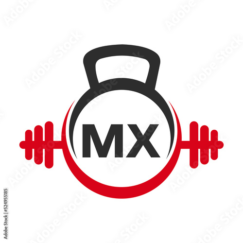 Letter MX Fitness Gym Logo Concept. Fitness Logo Symbol Vector Template