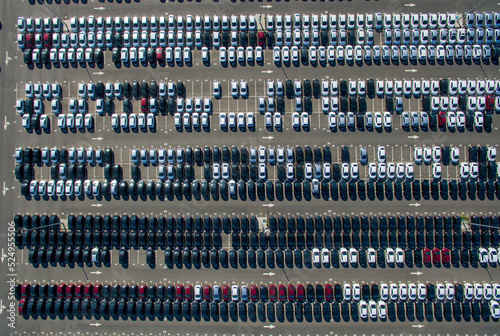 cenital estacionamiento de autos photo