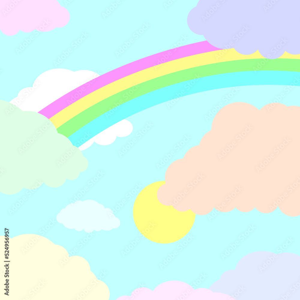 Fototapeta premium rainbow pastel. Nursery baby pattern. Vector illustration. Stock image. 
