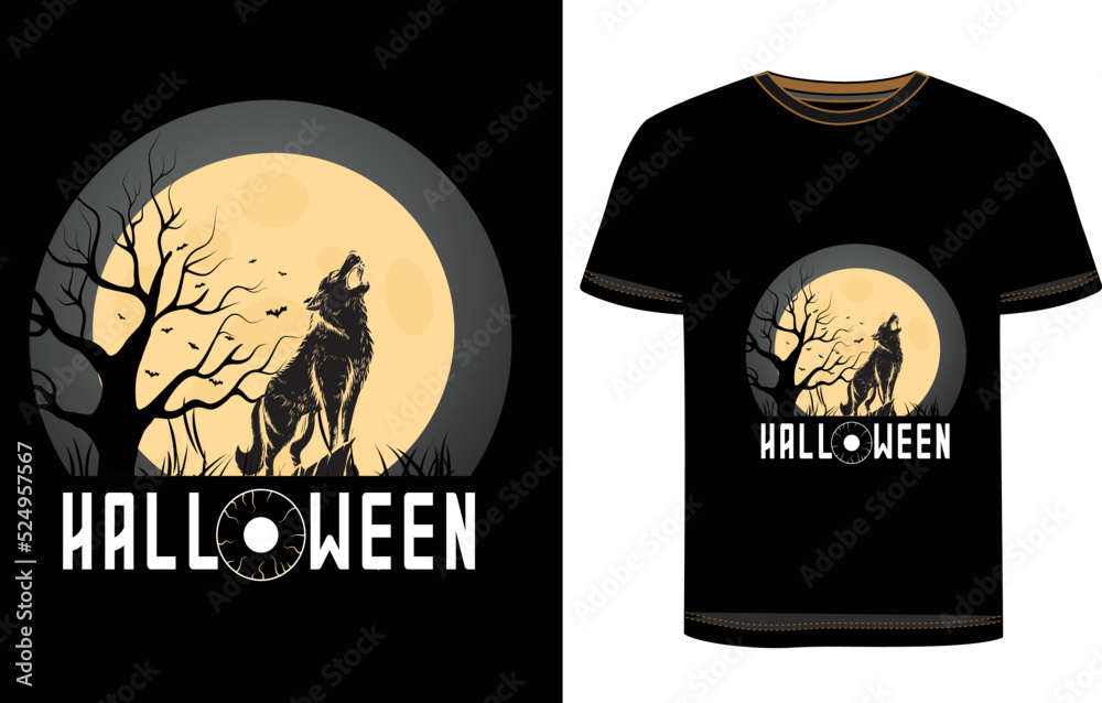 
Halloween trendy graphics t-shirt design