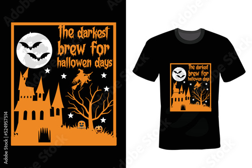 
Halloween trendy graphics t-shirt design photo