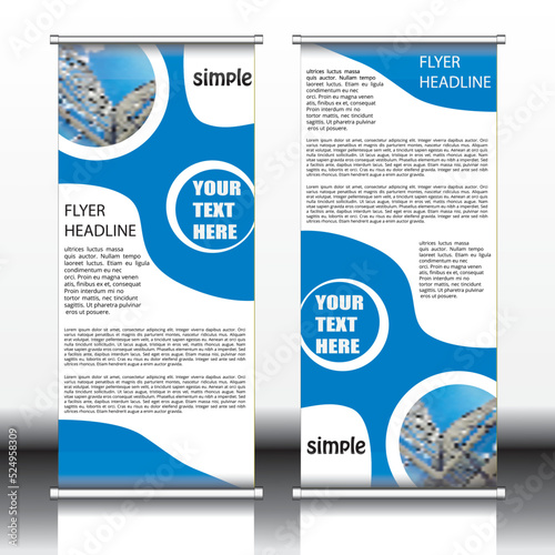 Roll up banner design template, vertical, corporate background, pull up design, modern retractable banner, rectangle size