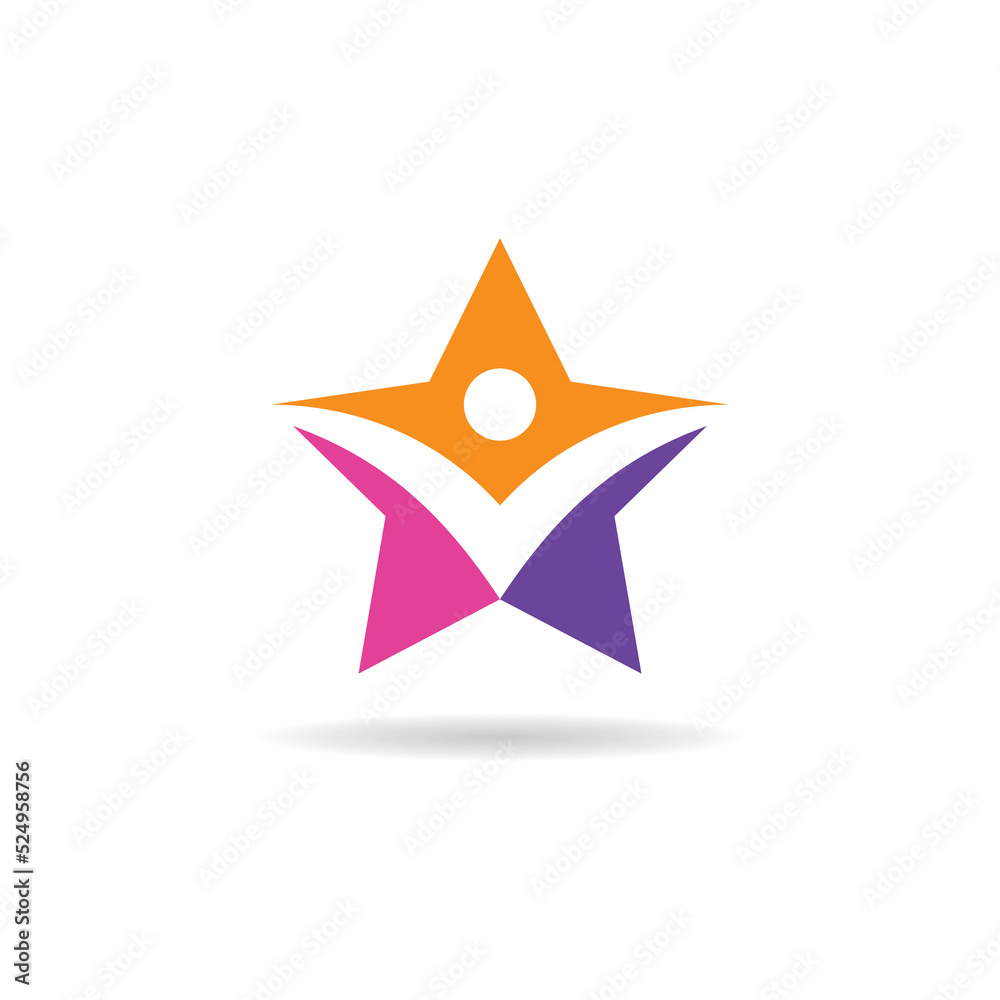 star with people logo design star with people logo design