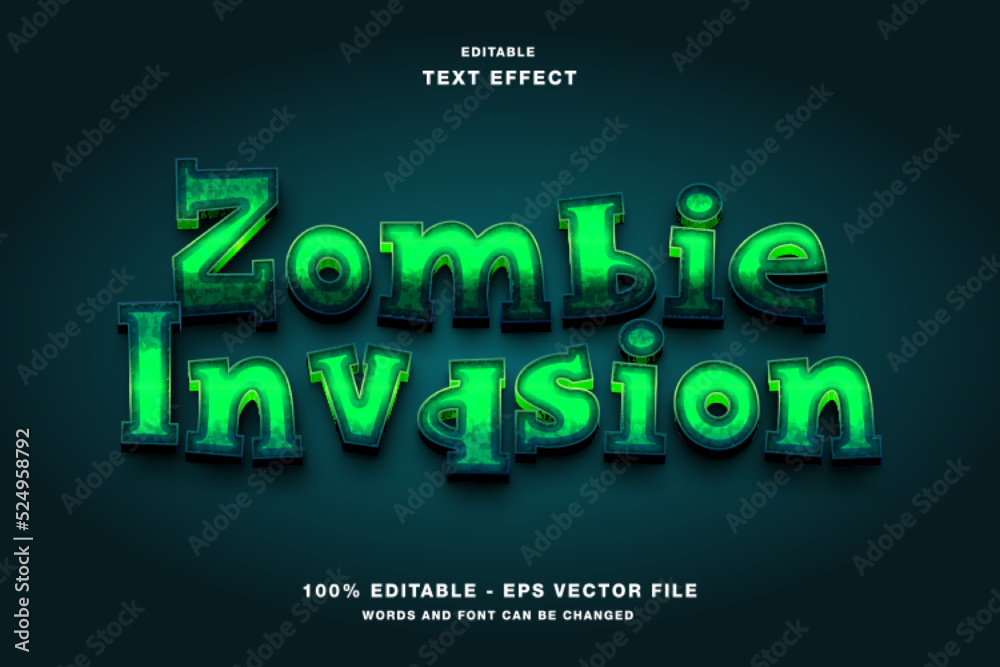 Fototapeta premium Zombie Invasion Editable Text Effect