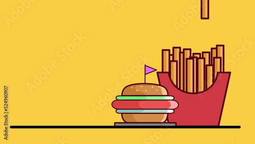 A handmade burger with french fries, drink, and two cookies