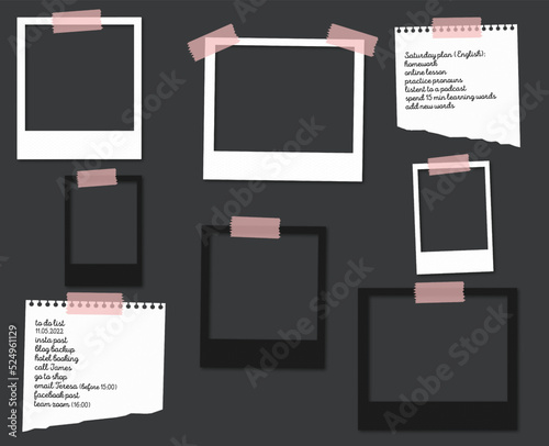 photo frames, blank photo frame on white, Polaroid, 